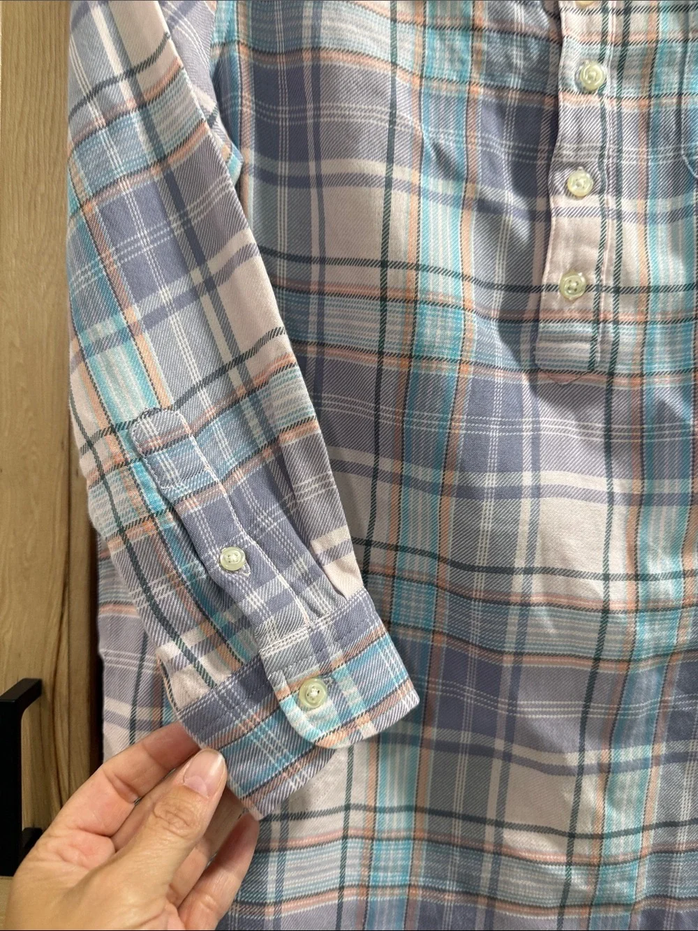 New! Polo Ralph Lauren Girls Sz 7 Pastel Plaid Button-Front Popover Shirt Dress